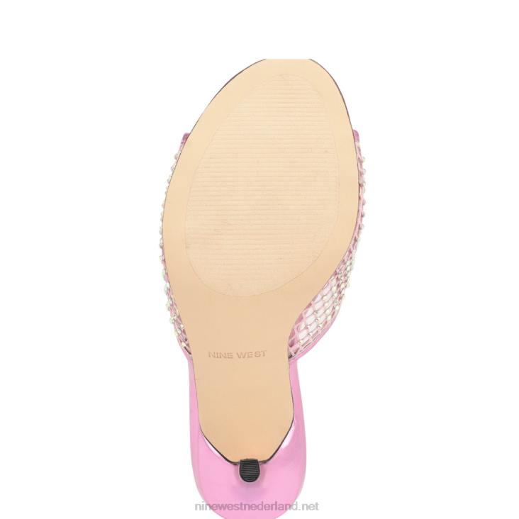 iriep sandalen met hak Nine West 62LB1077 roze metalen gaas