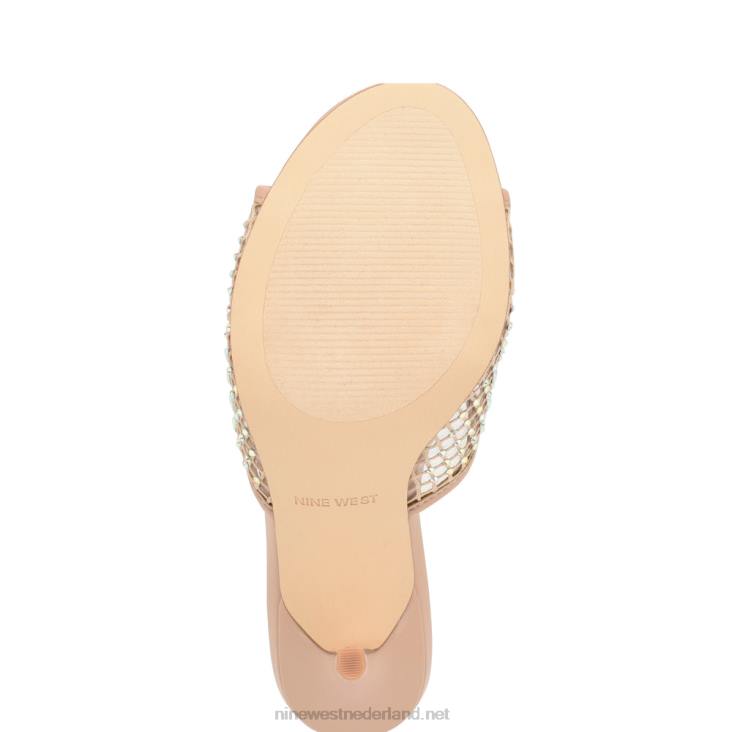 iriep sandalen met hak Nine West 62LB1078 licht natuurlijk gaas