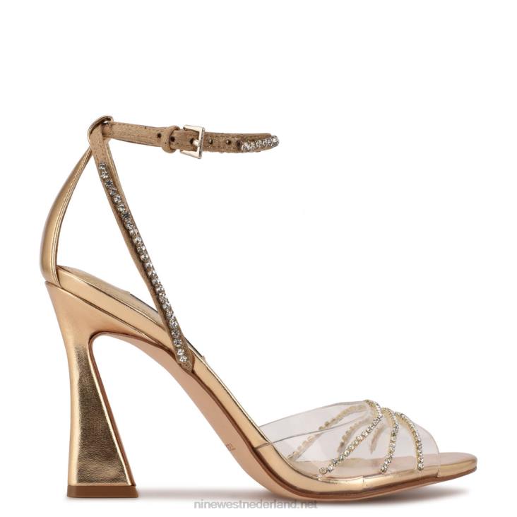 klass sandalen met hak Nine West 62LB1827 goud/helder kristal