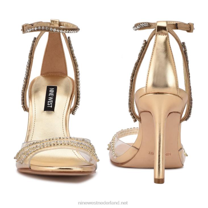 klass sandalen met hak Nine West 62LB403 goud/helder kristal