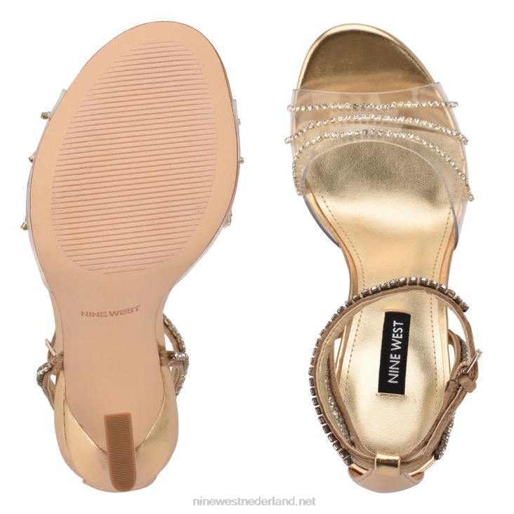 klass sandalen met hak Nine West 62LB403 goud/helder kristal