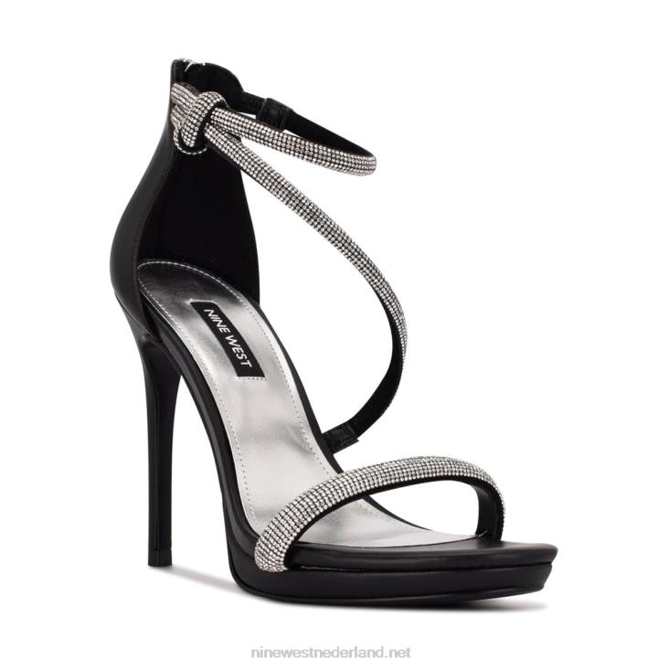 lavern sandalen met hak en bandjes Nine West 62LB1897 zwart suède