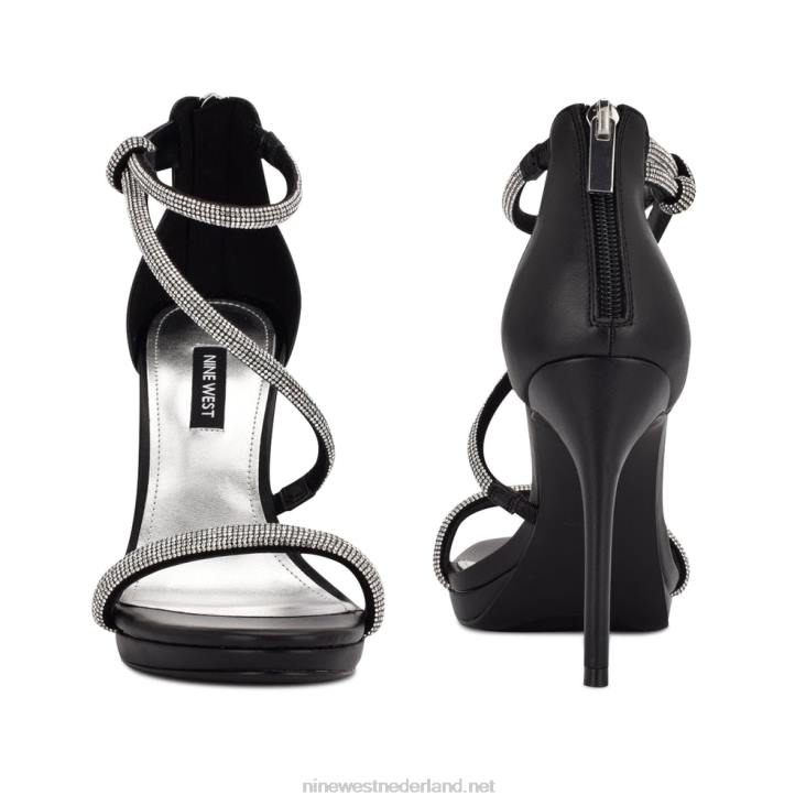 lavern sandalen met hak en bandjes Nine West 62LB1897 zwart suède