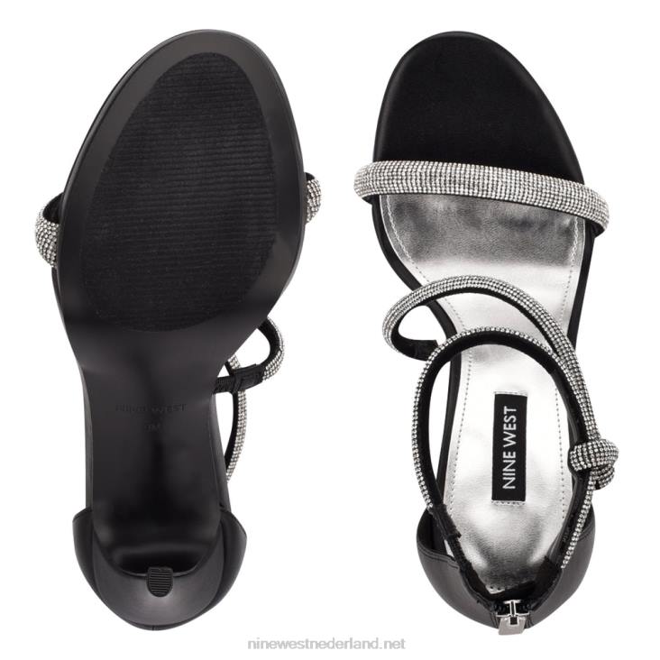 lavern sandalen met hak en bandjes Nine West 62LB486 zwart suède