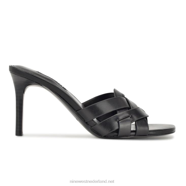 linette schuifsandalen met hak Nine West 62LB131 zwart