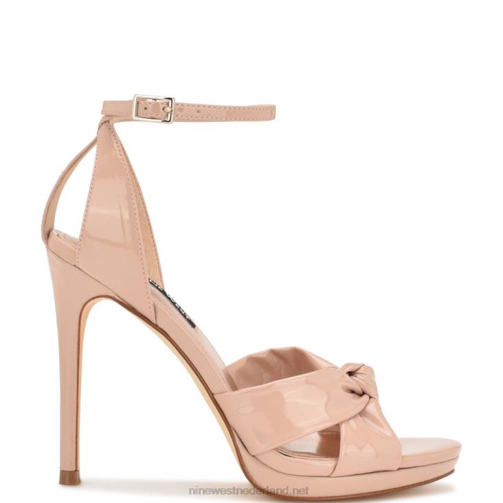 lovya sandalen met enkelbandje Nine West 62LB355 licht natuurlijk patent