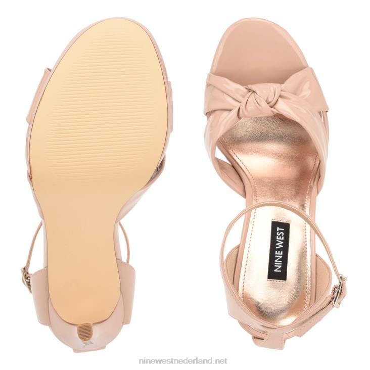 lovya sandalen met enkelbandje Nine West 62LB355 licht natuurlijk patent
