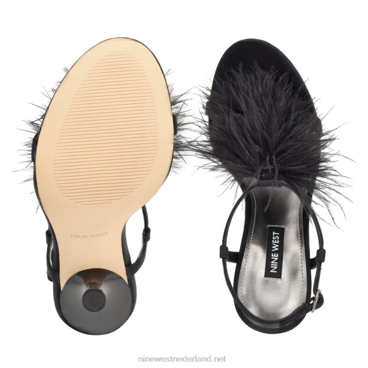 miljoen sandalen met enkelbandje en hak Nine West 62LB1751 zwart