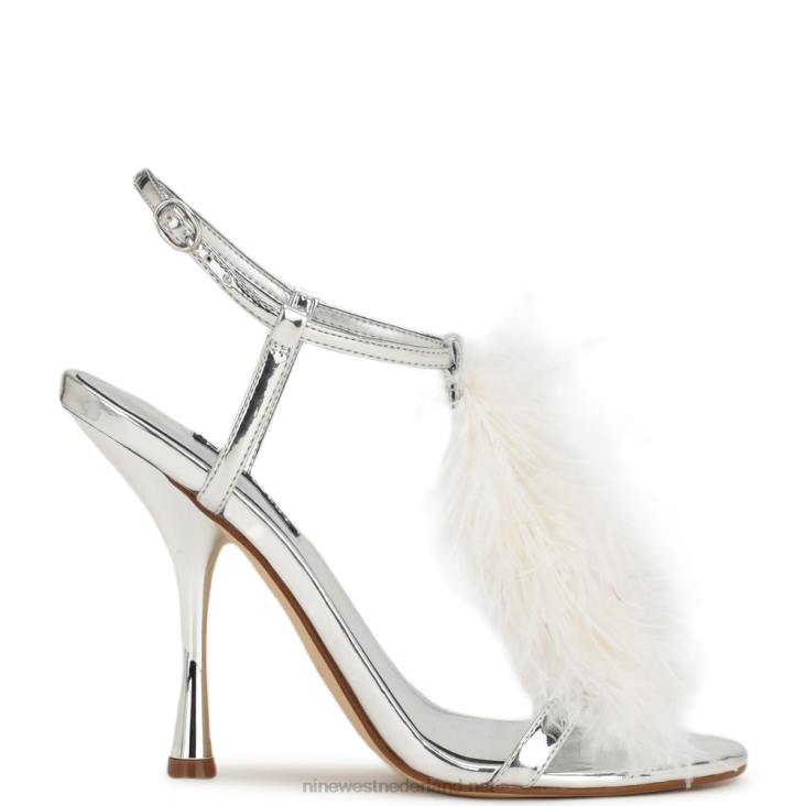 miljoen sandalen met enkelbandje en hak Nine West 62LB285 Zilverwit
