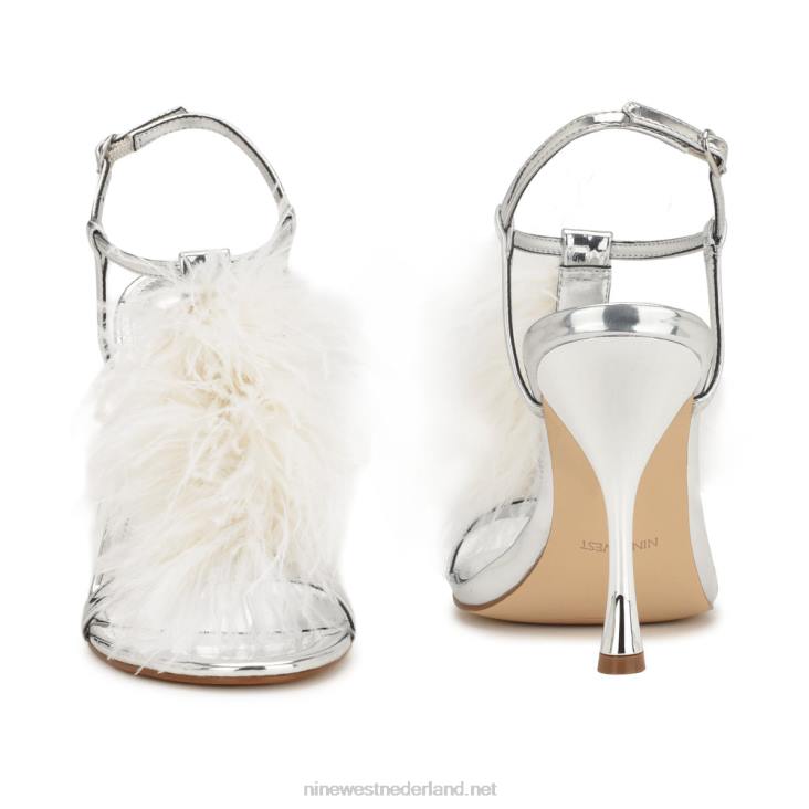 miljoen sandalen met enkelbandje en hak Nine West 62LB285 Zilverwit