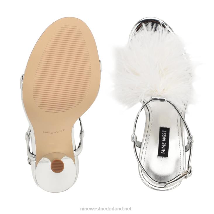 miljoen sandalen met enkelbandje en hak Nine West 62LB285 Zilverwit
