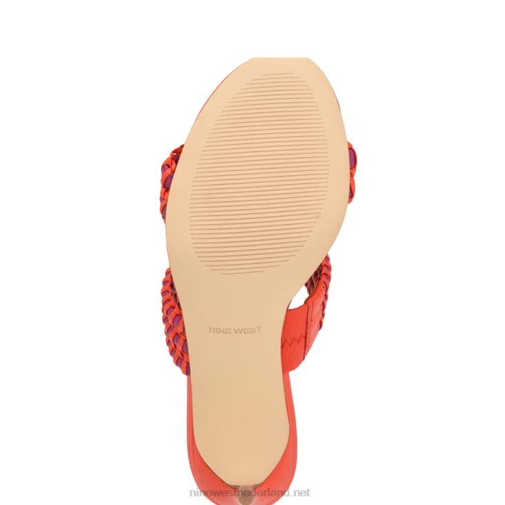 pauze sandalen met hak Nine West 62LB133 oranje roze