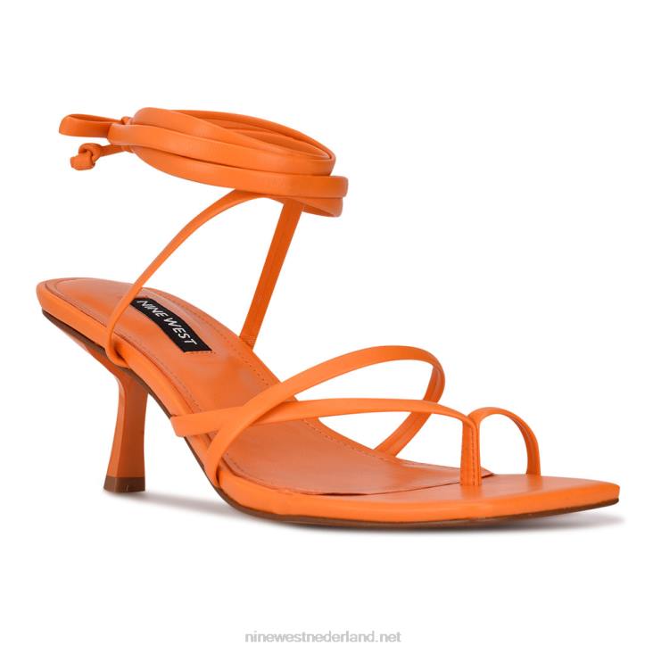 pina sandalen met enkelbandjes en hakken Nine West 62LB1980 levendig oranje
