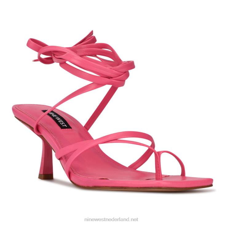 pina sandalen met enkelbandjes en hakken Nine West 62LB567 wauw roze