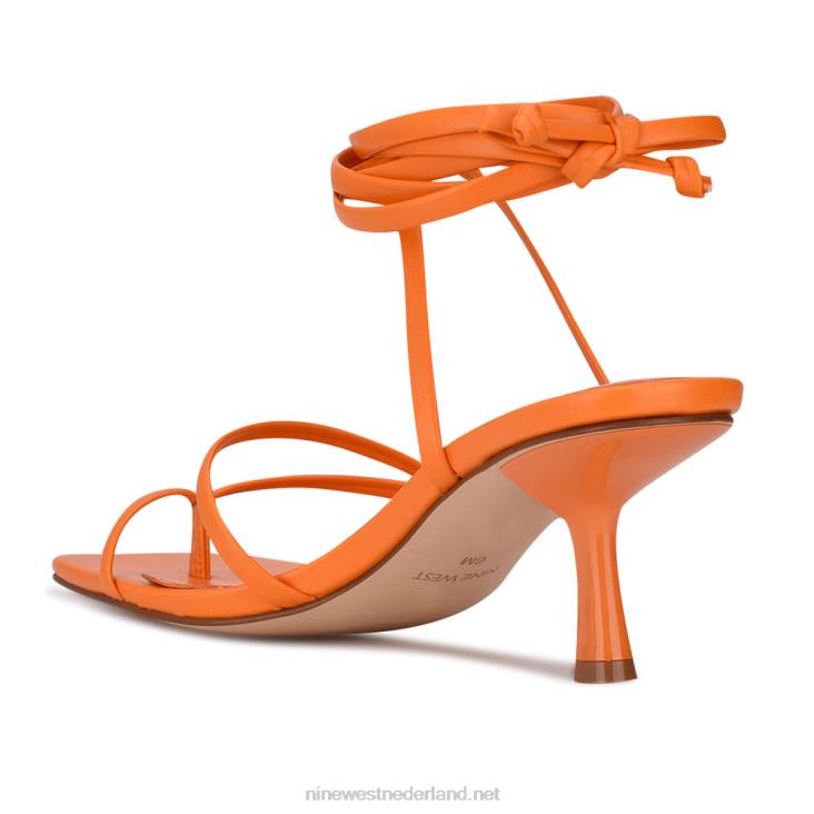 pina sandalen met enkelbandjes en hakken Nine West 62LB569 levendig oranje