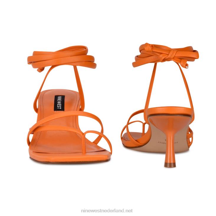 pina sandalen met enkelbandjes en hakken Nine West 62LB569 levendig oranje