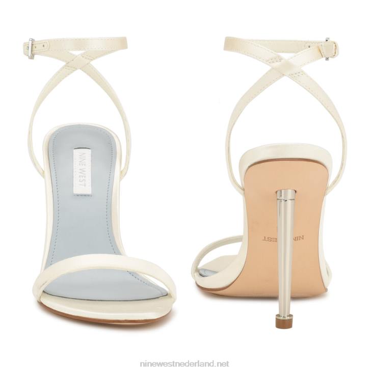 reina sandalen met enkelbandje Nine West 62LB1758 ivoor satijn