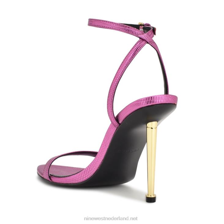 reina sandalen met enkelbandje Nine West 62LB230 magenta metallic hagedisprint
