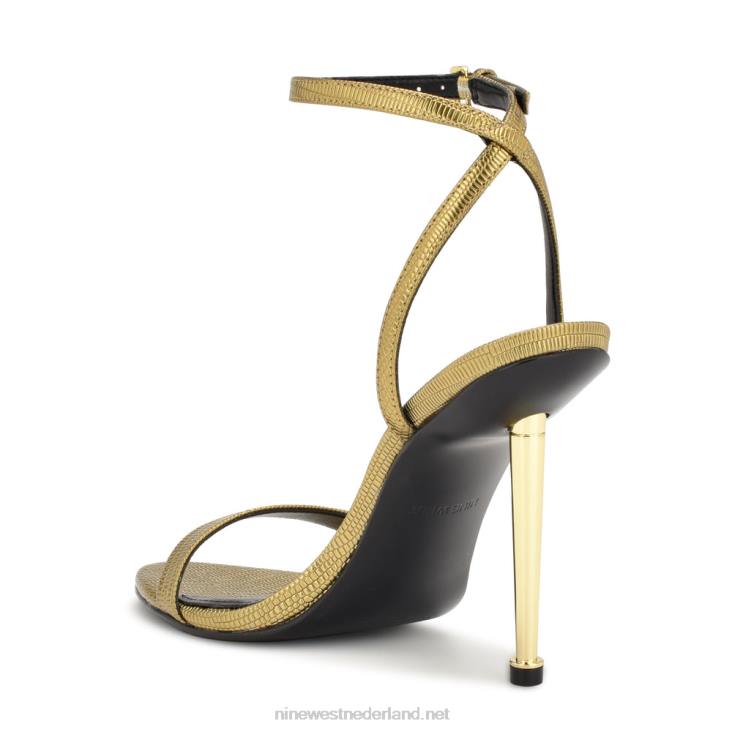 reina sandalen met enkelbandje Nine West 62LB231 bronzen metallic hagedisprint