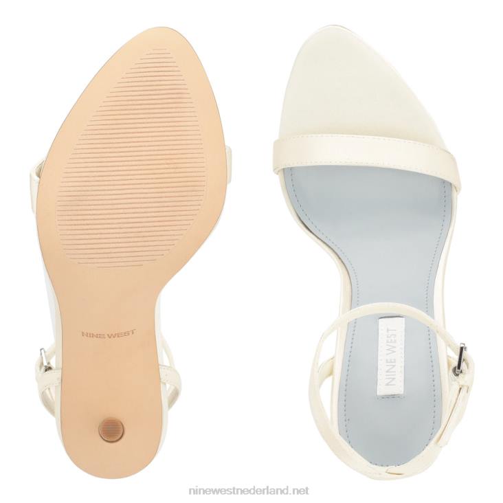 reina sandalen met enkelbandje Nine West 62LB333 ivoor satijn
