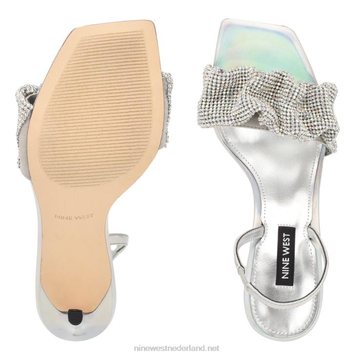 sandalen met hak van taray Nine West 62LB420 zilver iriserend
