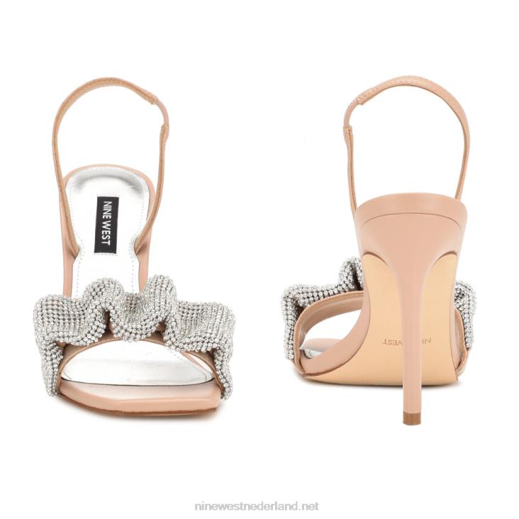 sandalen met hak van taray Nine West 62LB449 nauwelijks naakt kristal