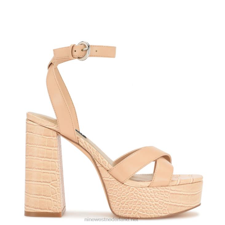 sandalen met plateauzolen van joya Nine West 62LB322 warme blos croco