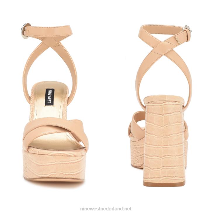 sandalen met plateauzolen van joya Nine West 62LB322 warme blos croco