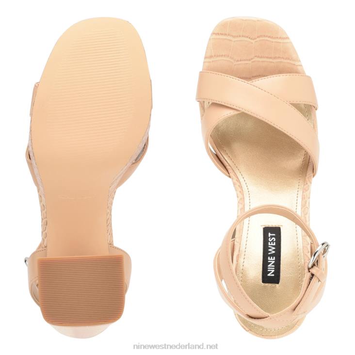 sandalen met plateauzolen van joya Nine West 62LB322 warme blos croco