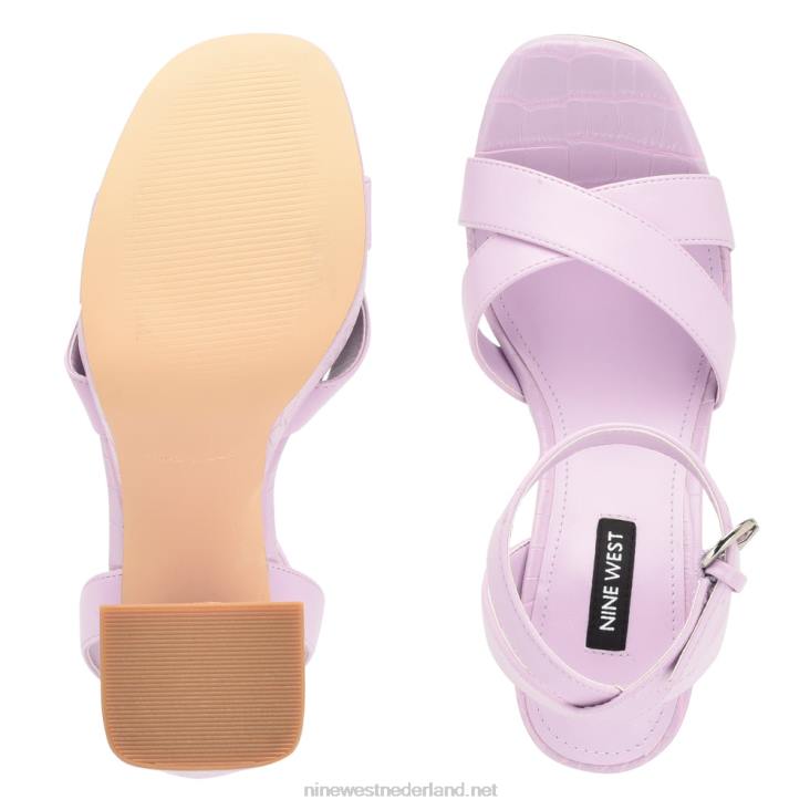 sandalen met plateauzolen van joya Nine West 62LB324 lila krokodil