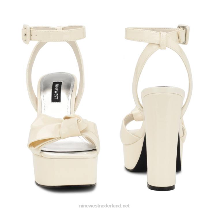 sandalen met plateauzool van rippa Nine West 62LB1771 chique crème patent