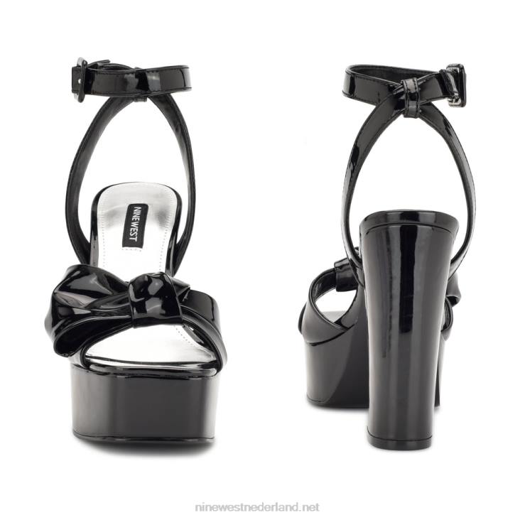 sandalen met plateauzool van rippa Nine West 62LB351 zwart patent