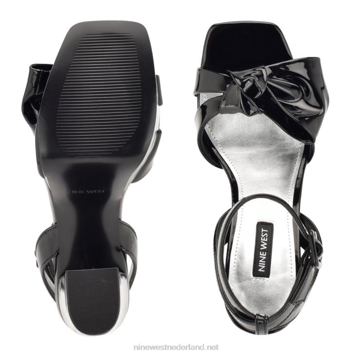 sandalen met plateauzool van rippa Nine West 62LB351 zwart patent