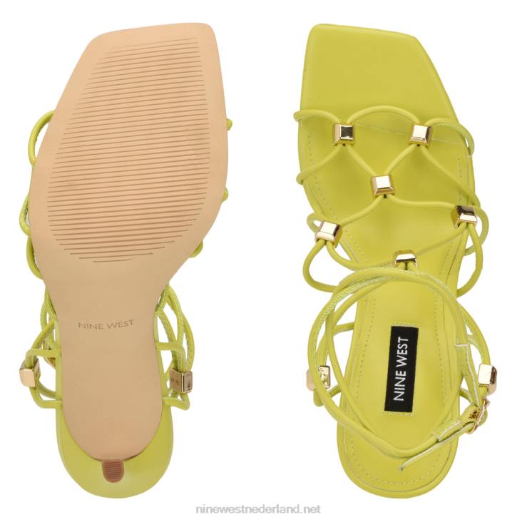 tenor sandalen met enkelbandje en hak Nine West 62LB253 limoen