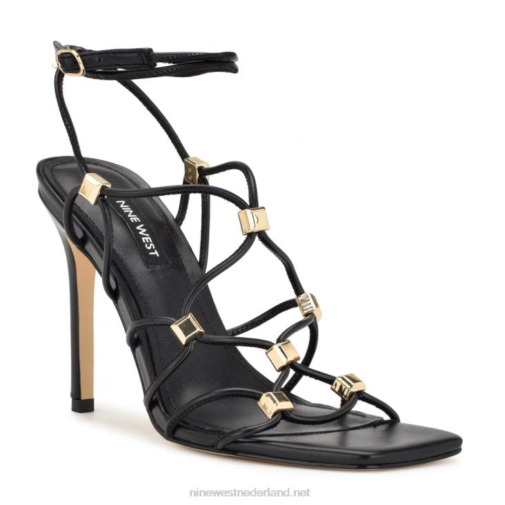 tenor sandalen met enkelbandje en hak Nine West 62LB254 zwart