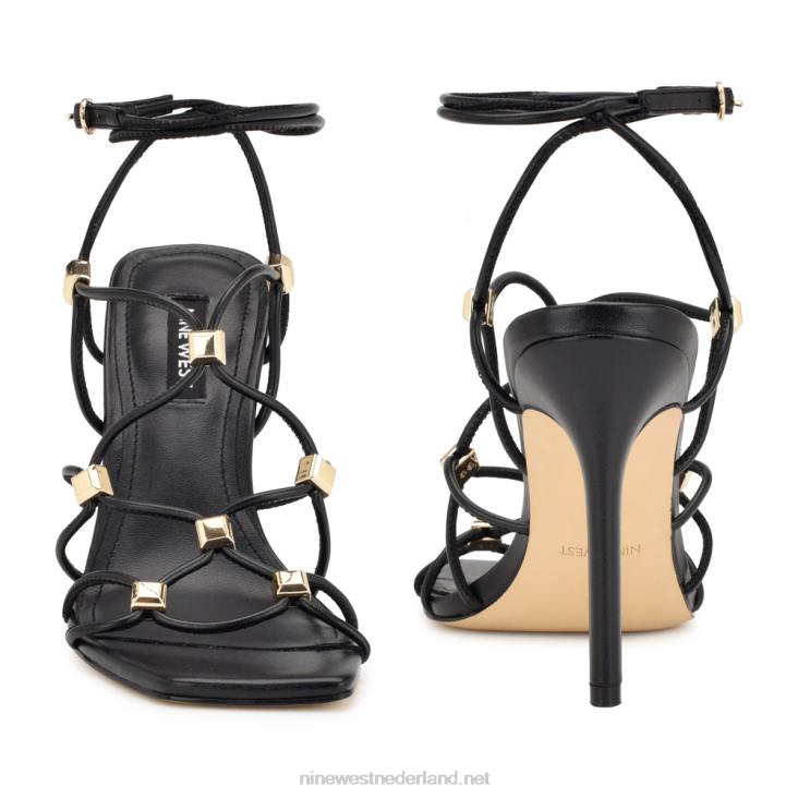 tenor sandalen met enkelbandje en hak Nine West 62LB254 zwart