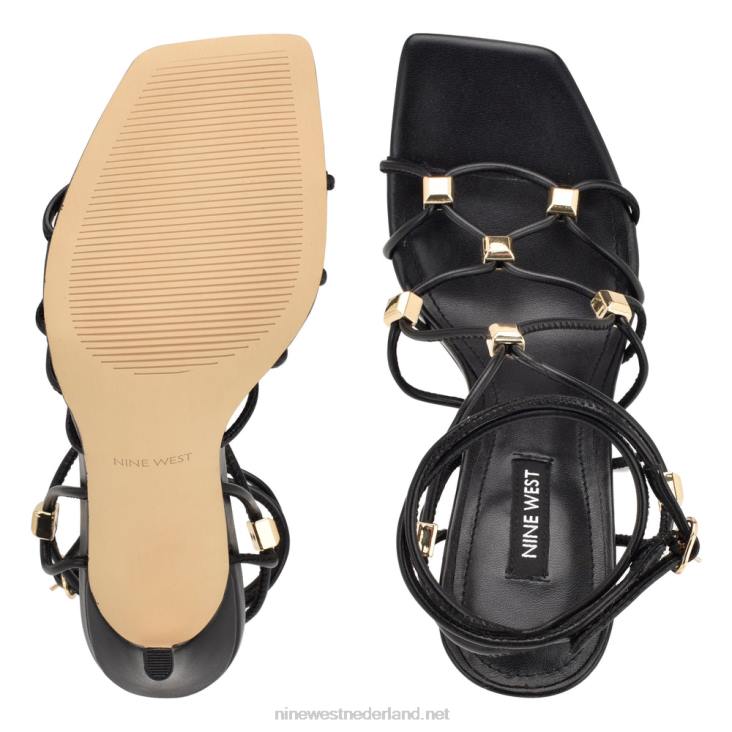 tenor sandalen met enkelbandje en hak Nine West 62LB254 zwart