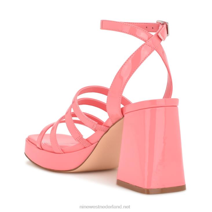 teriss plateausandalen met bandjes Nine West 62LB280 roze roos patent