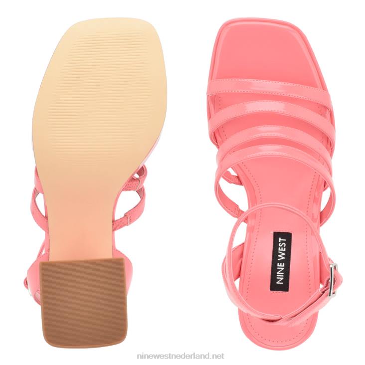 teriss plateausandalen met bandjes Nine West 62LB280 roze roos patent