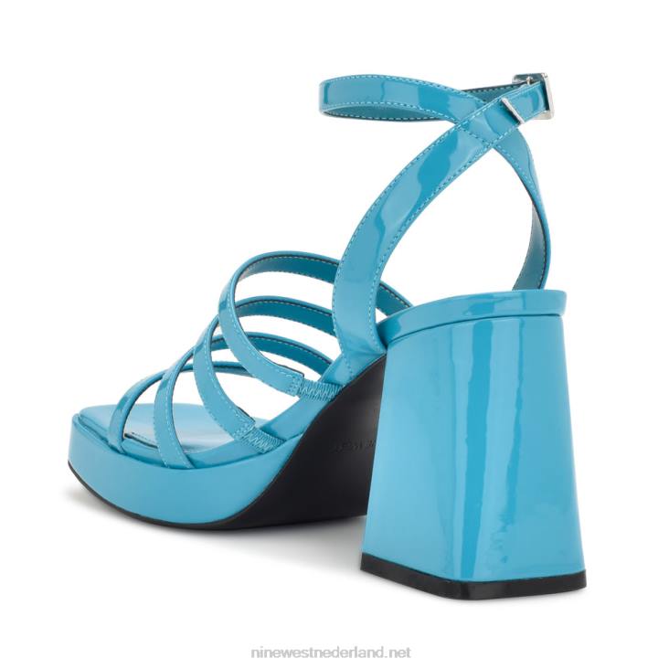 teriss plateausandalen met bandjes Nine West 62LB283 aqua blauw patent