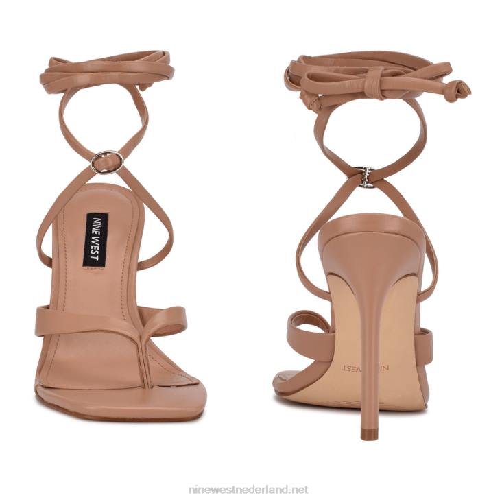 terrien sandalen met enkelbandjes en hak Nine West 62LB584 naakt