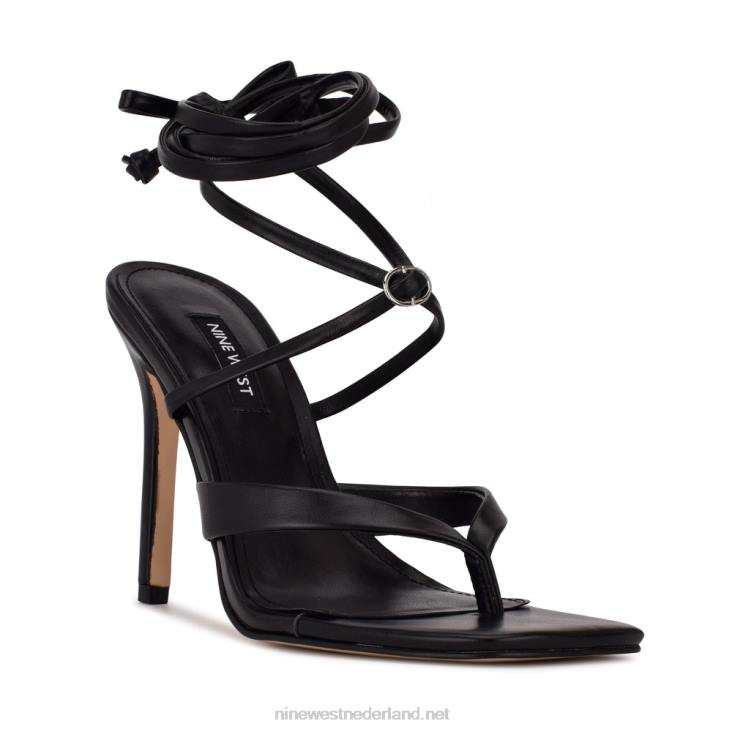terrien sandalen met enkelbandjes en hak Nine West 62LB585 zwart