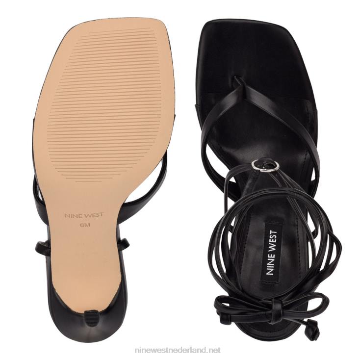 terrien sandalen met enkelbandjes en hak Nine West 62LB585 zwart