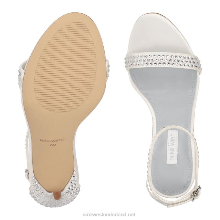 toria sandalen met enkelbandje Nine West 62LB2073 wit satijn