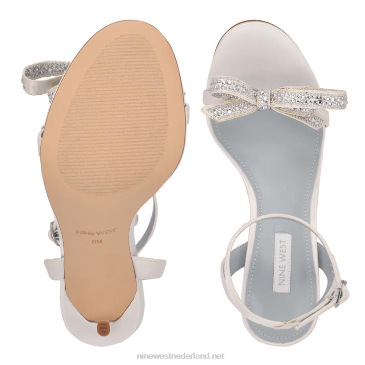 trouwen met sandalen met strikhak Nine West 62LB558 wit satijn