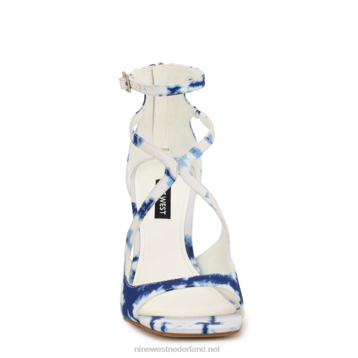 tulah sandalen met enkelbandje Nine West 62LB168 wit blauwe tie-dye
