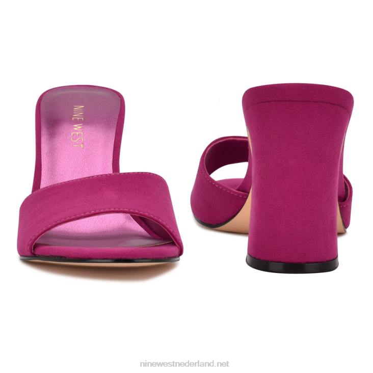 unah sandalen met hak Nine West 62LB379 donkerroze suède