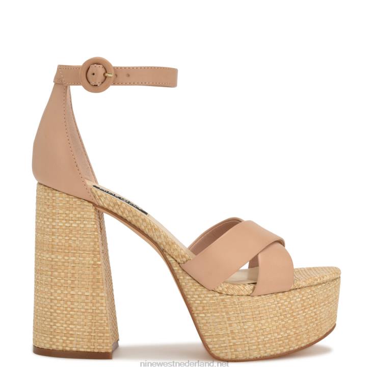 willie platform sandalen Nine West 62LB275 nauwelijks naakte raffia