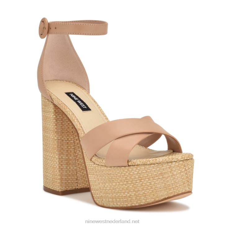 willie platform sandalen Nine West 62LB275 nauwelijks naakte raffia