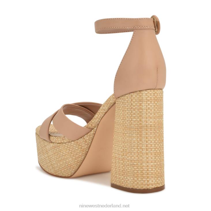 willie platform sandalen Nine West 62LB275 nauwelijks naakte raffia